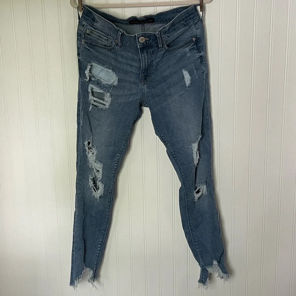 Express Mid Rise Legging Ripped - Picture 1 of 4